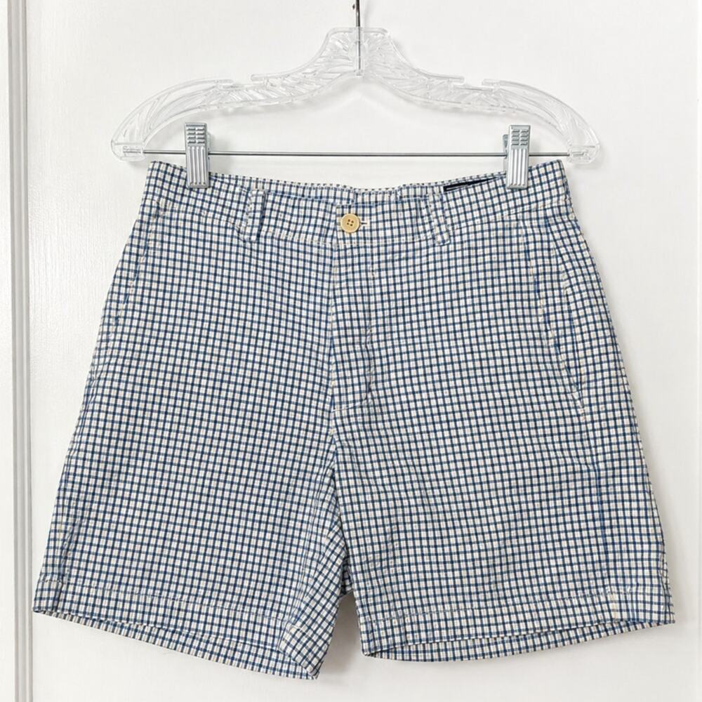 Vineyard Vines Breaker Shorts Blue White Check Seersucker 30